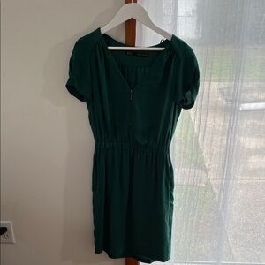 Zara Emerald Green Dress w/ Zipper XS
